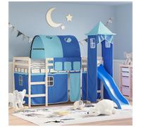 Loft Bed Curtains Blue Polyester Tower & Tunnel Kids Playhouse 44.5x43x190.5cm