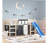 Loft bed curtains White & Black 100% Polyester Kids Playhouse Set Pockets 100x75