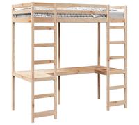 Loft Bed Frame Solid Pine Wood Bedroom Furniture Modern Elevated Indoor vidaXL
