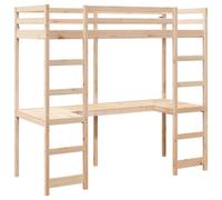 Loft Bed Frame with Desk Children's Bed Kids Bunk Bed Solid Wood Pine vidaXL