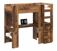 Loft Bed Frame with Desk with Shelf Engineered Wood Modern Bunk Teen vidaXL