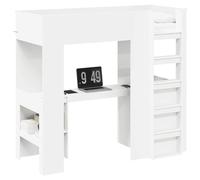 Loft Bed Frame with Desk with Storage Engineered Wood Modern Bunk Teen vidaXL