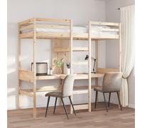 Loft Bed Frame without Mattress 80x200cm Solid Wood Pine