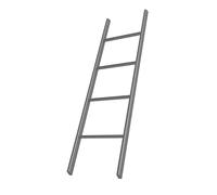 Loft Bed Ladder Only, 5 Ft/ 5.3/6 Feet High Bunk Bed Ladder for Teens Adults Dorm Room, Metal Hook Step Ladder Floor Standing, RV/Travel Trailer Use (Color : Silver, Size : 1.5m/59 inch)