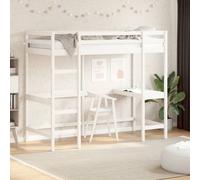 vidaXL Loft Bed without Mattress White 90x190 cm Single Solid Wood Pine