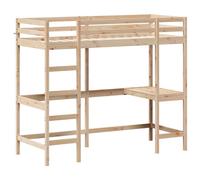 Loft Bed with Desk Kids Bedroom Bed Frame Bunk Bed Solid Wood Pine vidaXL