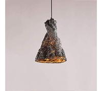 Loft Creative Resin Pendant Ceiling Lights Fixture E27 Base Iron Art Hanging Suspension Lamps Personality Chandelier Firewood Clothing Store Retro Restaurant Light Bar Cafe 120Cm Adjustable,Blac