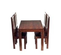 Loft Dark Mango 4 Ft Dining Set With 4 Wooden Chairs