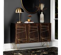 Loft Dark Mango Wood 3 Door Large Sideboard
