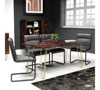 Loft Dark Mango Wood Rectangular 6 Seater Dining Table