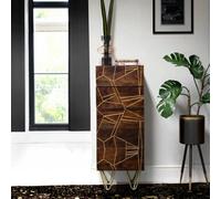 Loft Dark Mango Wood Tall Chest Of 5 Drawers