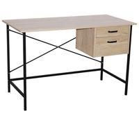 Loft Desk - 2 Drawer - Oak - Metal Legs