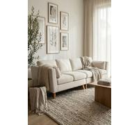 Loft Home Aria Classic Natural Oatmeal 4 Seater Fabric Sofa