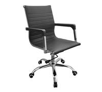 Loft Home Office Faux Leather Chair with Contour Back, Black