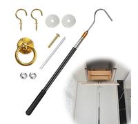 Loft Ladder Pole with Hook - Scalable Loft Ladder Pole Kit, Loft Hatch Pole, Loft Ladders Pull Down Hook Pole Set, Attic Ladder Pull Hook Tool for Home Hotel Apartment