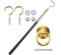 Loft Ladder Pull System Kit, Loft Pull Out Hook Parts Set, Extension Pole With Storage Hook, Loft Stairs Pull Down Pole Tool Accessories for Repair Workshop, Attics