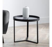 Loft Lamp Table - Round - Smoked Glass Top