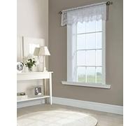 LOFT LIVING Melody Jacquard Lace Window Curtain Valance 56" x 15" in White