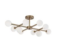 Loft Minimalist Chandeliers The Beanstalk Led Retro Lamps Art Decoration Lights E27 Industrial Glass Chandelier for Restaurant,Warm Light-9 Heads