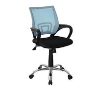 Loft Office Study Chair With Blue Mesh & Chrome Base Black