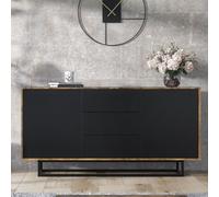 Mex Furniture LTD Sideboard 140cm Loft / Industrial in Dark Brown Mex Furniture LTD Dark Brown