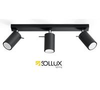 Sollux Lighting Ring Steel Black 3 Light Classic Ceiling Light