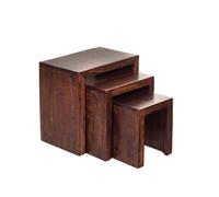 Loft Solid Dark Mango Wood Nest Of 3 Tables