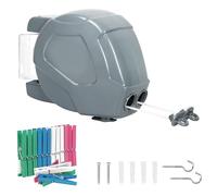 LOFTEY Retractable Washing Line, 30M (15M x 2) Extendable Washing Line, Wall Mounted Clothes Lines for Indoor & Outdoor, Holds Up to 25kg, Grey
