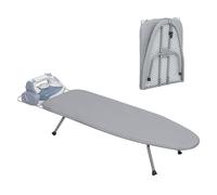 LOFTEY Table Top Ironing Board with Iron Rest, Small Folding Ironing Board with 8mm 100% Cotton Pad, Anti-slip Feet, Perfect for Small Spaces, 80 x 30 cm, Silver