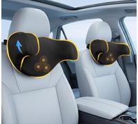 Lofty Aim 2 Pack Car Headrest Pillow, Ergonomic Memory Foam Car Neck Pillow for Driving, Head-Neck Pain Relief, Adjustable Head Rest Cushion for Front and Rear Seats - Black