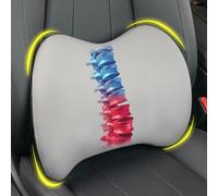Lofty Aim Lumbar Support Pillow for Car, Memory Foam Lumbar Pillow for Lower Back Pain Relief - Back Cushion for Driving, Chair Support for Car-Office Chair, Wheelchair - Matte Gray