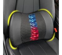 Lofty Aim Lumbar Support Pillow for Car, Memory Foam Lumbar Pillow for Lower Back Pain Relief - Back Cushion for Driving, Chair Support for Car-Office Chair, Wheelchair - 4D Mesh Black