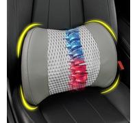 Lofty Aim Lumbar Support Pillow for Car, Memory Foam Lumbar Pillow for Lower Back Pain Relief - Back Cushion for Driving, Chair Support for Car-Office Chair, Wheelchair - 4D Mesh Gray