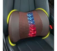 Lofty Aim Lumbar Support Pillow for Car, Memory Foam Lumbar Pillow for Lower Back Pain Relief - Back Cushion for Driving, Chair Support for Car-Office Chair, Wheelchair - 4D Mesh Brown