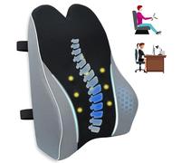 Lofty Aim Lumbar Support Pillow for Office Chair, Ergonomic Memory Foam Lumbar Cushion for Back Pain Relief & Improve Sitting Posture, Back Support for Office Chair, Car, Desk Chair (Black&Gray)