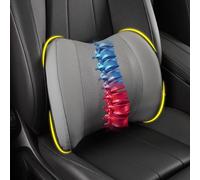 Lofty Aim Lumbar Support Pillow: Memory Foam Lumbar Pillow for Lower Back Pain Relief - Car Back Cushion for Driving - Lumbar Support for Car-Office Chair, Wheelchair - Gray