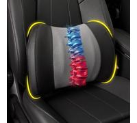 Lofty Aim Lumbar Support Pillow: Memory Foam Lumbar Pillow for Lower Back Pain Relief - Car Back Cushion for Driving - Lumbar Support for Car-Office Chair, Wheelchair - Black&Gray