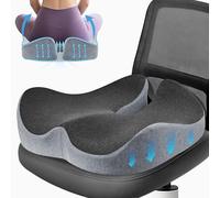 Lofty Aim Office Chair Cushion, Ergonomic Memory Foam Seat Cushion, Tailbone-Sciatica Pain Relief Pillow, Desk Butt Pillow for Office Chair, Car Seat, Airplane, Wheelchair - Black&Gray