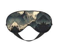 Lofty Mountains Print Silk Sleeping Mask with Adjustable Strap-Silk Eye Mask Soft Eye Cover,for Blocking Out Lights Sweet Sleep Travel Relax, Nap, Meditation
