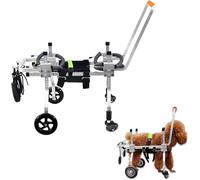 LOFYZTMQ Dog Wheel Chair, Adjustable 4 Wheel Pet Wheelchair with Handle for Small and Medium Sized Cats/Dogs for Front Leg Arthritis, Weak Limbs,XXX-S