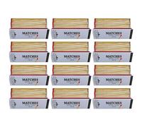 Log Barn 28cm Extra-long Safety Matches, 12 Boxes (90 Matches Per Box) Long-lasting Camping Matches for Wood Burners, Fire Pits, Ovens. Extra Strong BBQ Fire Lighters - Genuine Log Barn Match Lighters
