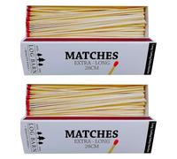 Log Barn 28cm Extra-long Safety Matches, 2 Boxes (90 Matches Per Box). Long-lasting Camping Matches for Wood Burners, Fire Pits, Ovens. Extra Strong BBQ Fire Lighters - Genuine Log Barn Match Lighters