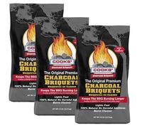 Log Barn Triple Pack Cooks Charcoal Grill Briquettes 10.8kg (3 x 3.6kg) for long and consistent heat, ideal for longer grilling of grill food, premium BBQ Grill Briquettes