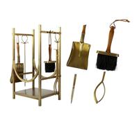 Log Basket Companion Set Log Store with Poker, Dustpan, Brush & Tongs