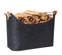 Log Basket, XL Felt Firewood Baskets Extra Thick and Foldable Log Basket for Wood Burner Indoor with Extended Handles for Fireplace Accessories, Shopping, Books, Toy, Clothes