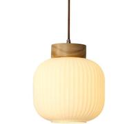 Log Bedroom Bedside Lamp,Antique Lantern-Shaped Glass Pendant Light,Restaurant Ceiling Lamp,Modern Industrial Style Chandelier,Living Room Dining Hall Corridor Decoration