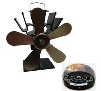 Log Burner Fan - 5 Blade Silent Operation Woodburner Fan, Efficient Heat Distribution, Ideal Fireplace, Eco Fans Friendly Circulation for Wood/Log Burner/Fireplace (G)