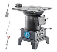 log burner Portable Wood Burning Stove, Cast Iron Wood Fired Camping Stove, Indoor Outdoor Heater, Suitable for Charcoal, Wood, Grain Straw, Biomass Pellets
