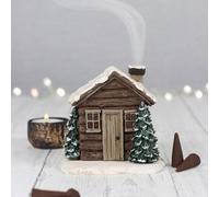 Log Cabin Christmas Incense Cone Burner (H10 X W11 Cm)