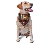 Log Cabin Inside Print Dog Bandana Scarf Adjustable Triangle Pet Bib Cat Kerchief Washable Puppy Neckerchief for Birthday Holiday Party
